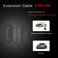 Coiled 4-pin extension cable for car rear view camera, 12V