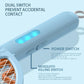Blue handheld folding mosquito zapper with power switch and UV indicator lights