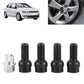 Tire anti-theft bolt kit with silver lock bolt and four black lug bolts