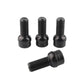 Black wheel anti-theft bolts set: three standing and one loose bolt