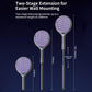 Telescopic electric mosquito racket with adjustable handle and purple LED mesh