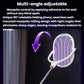 Electric mosquito racket head on a long handle with multi-angle adjustable neck