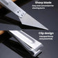 Stainless steel clip peeler blade and clamp handle for firm blade fitting