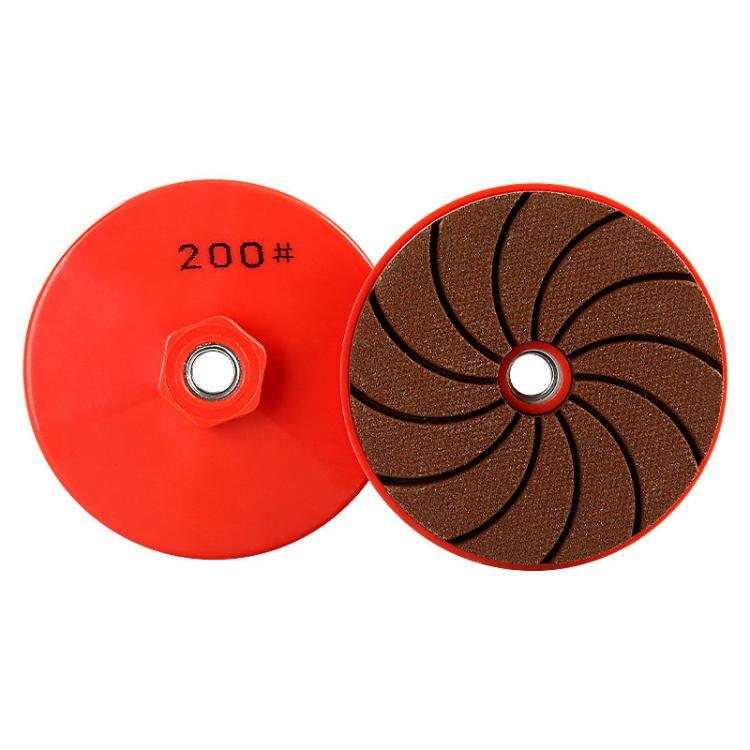 Red and dark grinding discs, 200 grit, with threaded center hole
