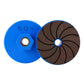 Blue and dark grinding discs, 50 grit, with threaded center hole