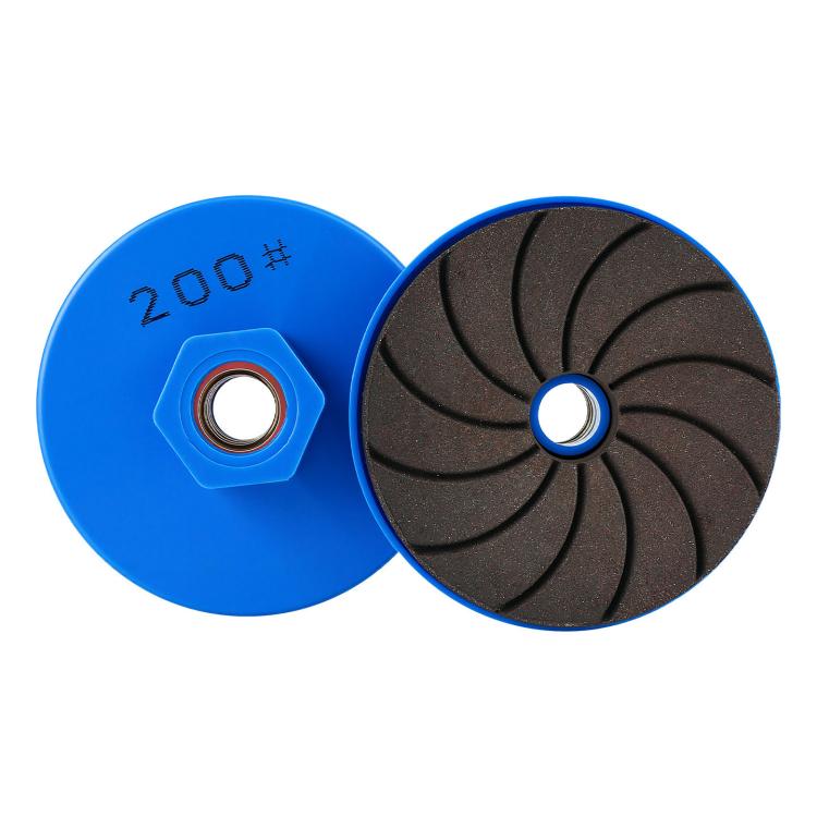 Blue and dark grinding discs, 200 grit, with threaded center hole