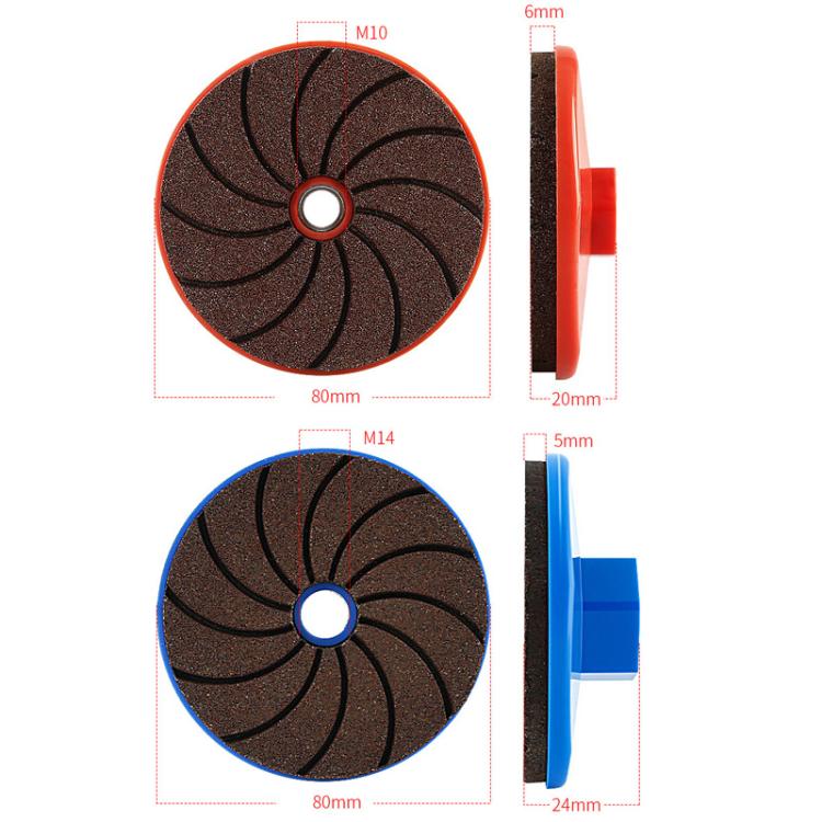 Tile edge grinding wheel size chart for M10 and M14 mounts