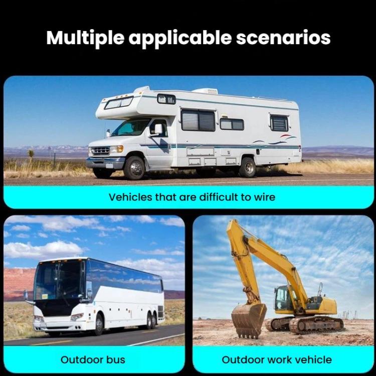 Vehicles on the road shown with an outdoor wireless backup camera setup
