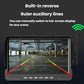 7-inch car wireless backup monitor showing parking garage view with red guidelines