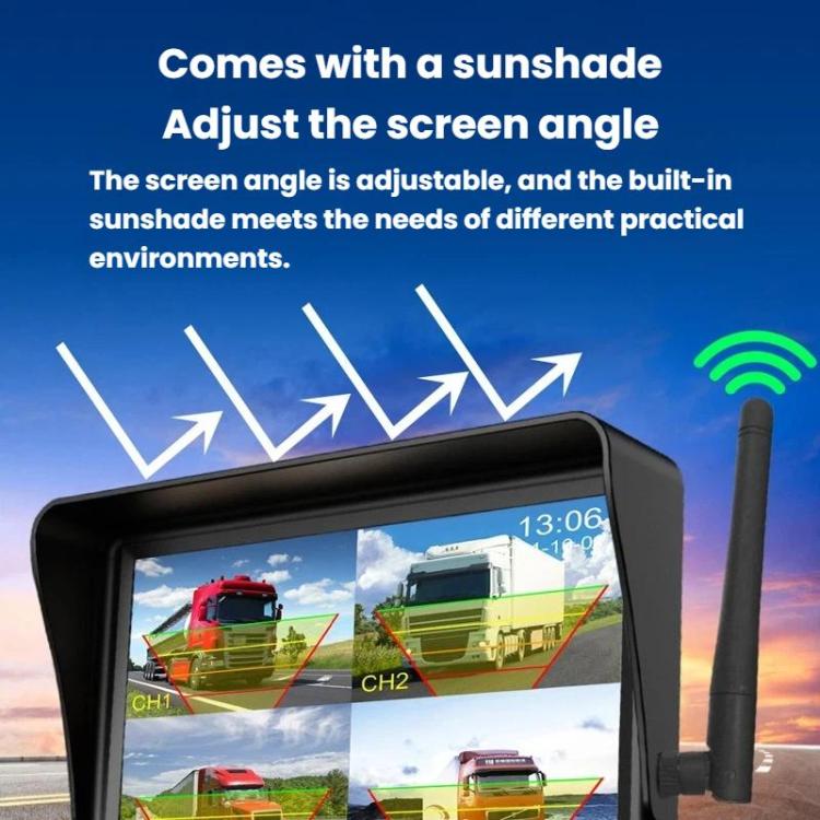 7-inch car wireless backup monitor with adjustable screen hood and antenna