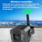 Wireless outdoor backup camera with IR lens and antenna, wall-mount bracket, black