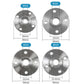 Flange plate size chart for M10, M14, and M16 threads with hole dimensions