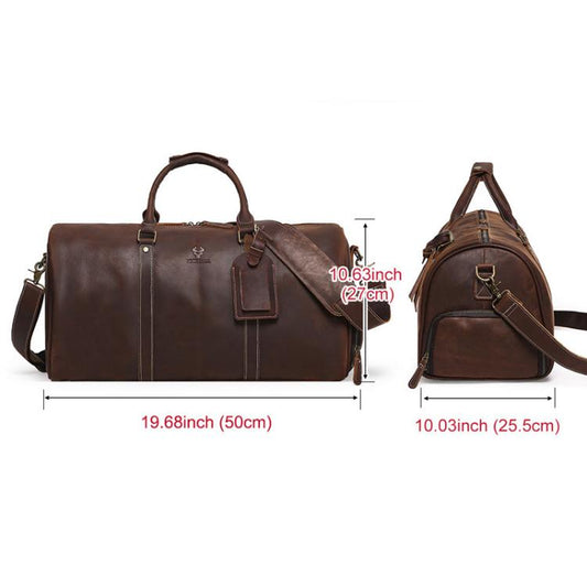HUMERPAUL MH475 Leather Travel Tote Bag Men Casual Travel Bag, MH475