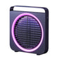 Blue plug-in mosquito killer with purple glowing circular UV grid