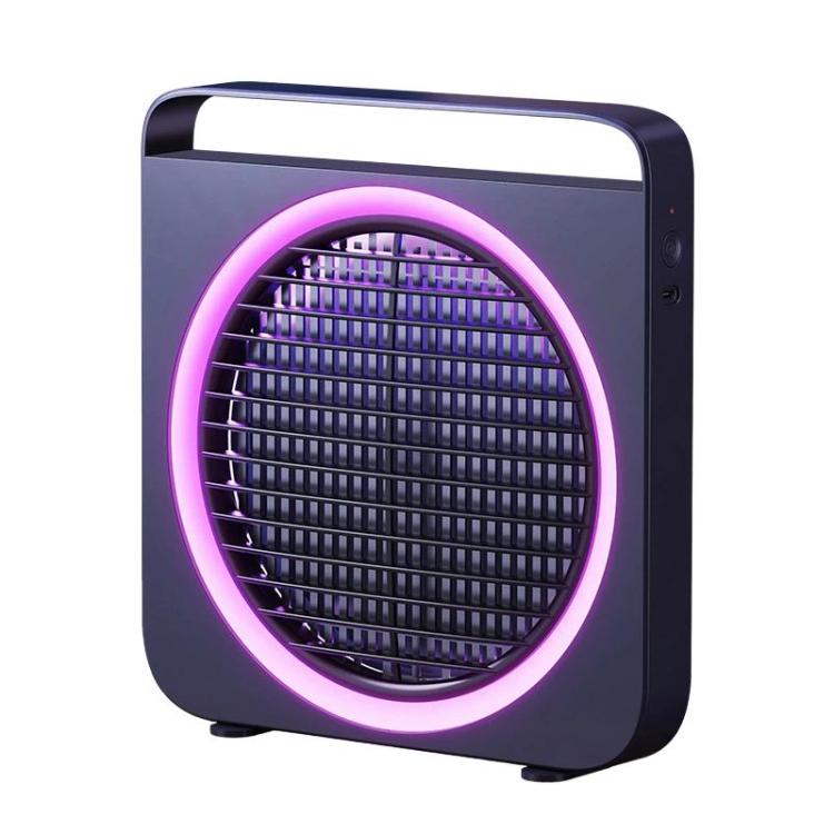 Blue mosquito killer unit with purple glowing circular UV grid