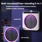 Mosquito killer device with purple glowing circular UV grid in two placements