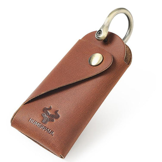 HUMERPAUL HU114 Vintage Leather Buckle Key Pouch Waist-Wearable Multi-Functional Metal Keyring