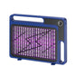 Electric mosquito trap with purple UV grid and dark front panel, blue body