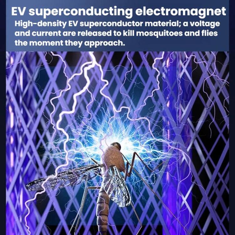 Electric mosquito trap with purple glowing grid and visible electrical discharge effect