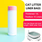 White cat litter liner bag roll with pink top lid