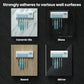 Toothbrush sanitizer stand shown mounted on tile, glass, wood board, and mirror surfaces