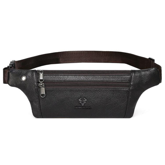 HUMERPAUL MH483 Men Leather Waist Bag Multifunctional Casual Crossbody Bag