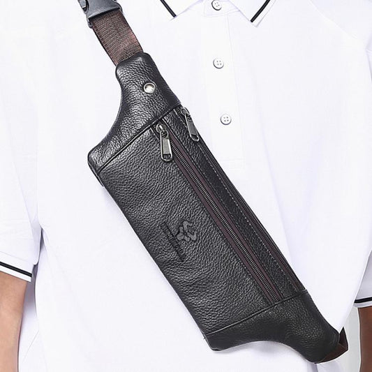 HUMERPAUL MH483 Men Leather Waist Bag Multifunctional Casual Crossbody Bag