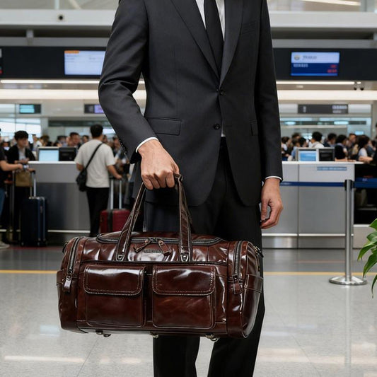 HUMERPAUL MH484 Men Leather Business Travel Bag Large Capacity Carry Bag, MH484