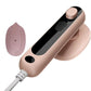 Pink portable handheld garment steamer with steam head and power knob