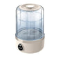 Mini portable washing machine with clear top and khaki base, digital display