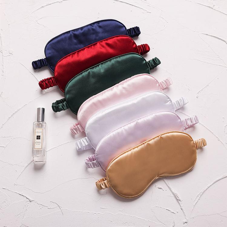 Multicolor satin sleep mask set with elastic headband and hair scrunchie bundle