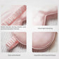 Pink satin sleep mask close-up with elastic band and smooth stitched edges.