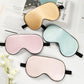 Set of three silk sleep masks with adjustable buckles: pink, light blue, champagne gold