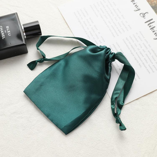 Faux Silk Satin Drawstring Bags Small Jewelry Pouches Reusable Gift Packing Bags
