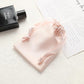 Small satin drawstring jewelry pouch, blush pink with ribbon drawstring