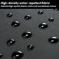 Black textured, water-repellent backpack fabric with visible raised dots pattern.