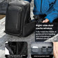 Black camera backpack with open layout, removable divider, and mesh interior pockets.