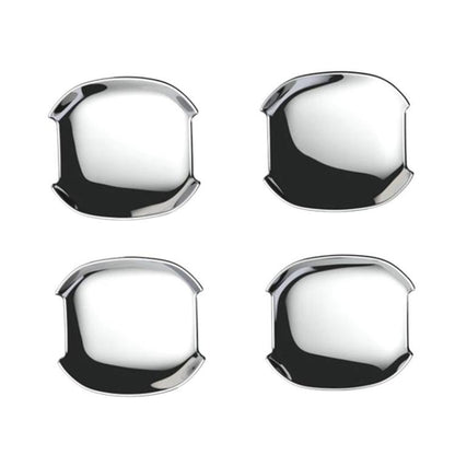 Mirror-silver anti-scratch car door cup protector stickers, 4-piece set