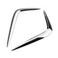 Electroplated silver corner fog light trim decal, single curved shield piece