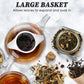Large oval stainless steel tea strainer with fine mesh basket