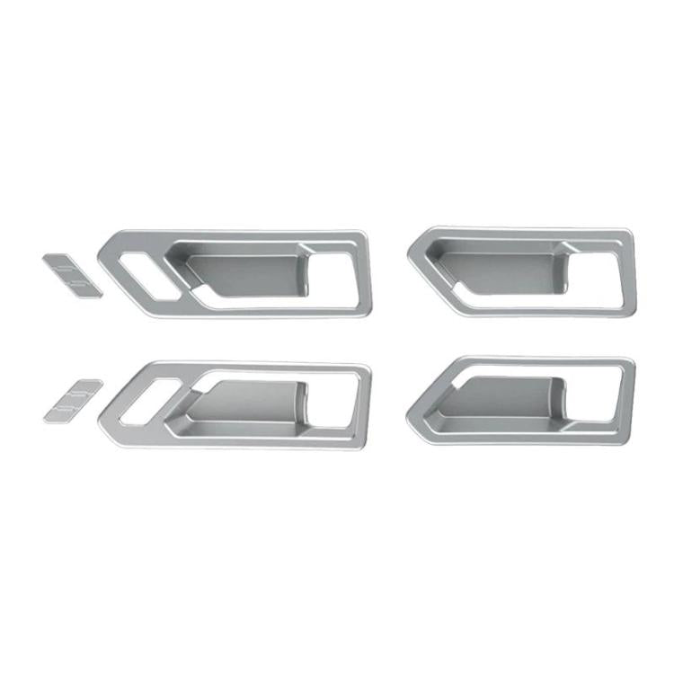Set of 6 inner door handle decorative covers in silver finish