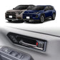 Carbon-fiber inner door handle decorative cover set installed on car door panel