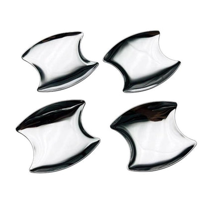 Electroplated mirror-silver door cup anti-scratch panel stickers (4 pcs)