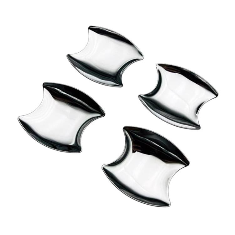 Electroplated mirror-silver door cup anti-scratch panel stickers, curved pieces