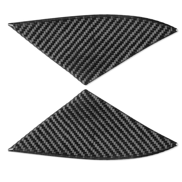 Car interior triangle stickers set, carbon-fiber look, black, 2-piece
