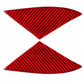 Car interior triangle stickers set, carbon-fiber look, red, 2-piece