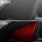 Car interior triangle sticker, carbon-fiber look, red on dashboard panel