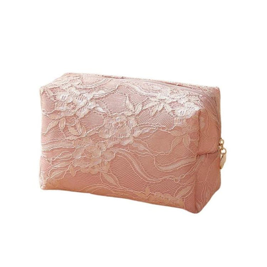 Large Capacity Lace Cosmetic Bag Portable Handheld Makeup Storage Bag