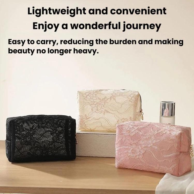 Large Capacity Lace Cosmetic Bag Portable Handheld Makeup Storage Bag