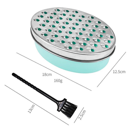 LsCook Kitchen Stainless Steel Grater Multi-Functional Vegetable Slicer with Storage Container, Black Container+2 Grating Discs+Brush